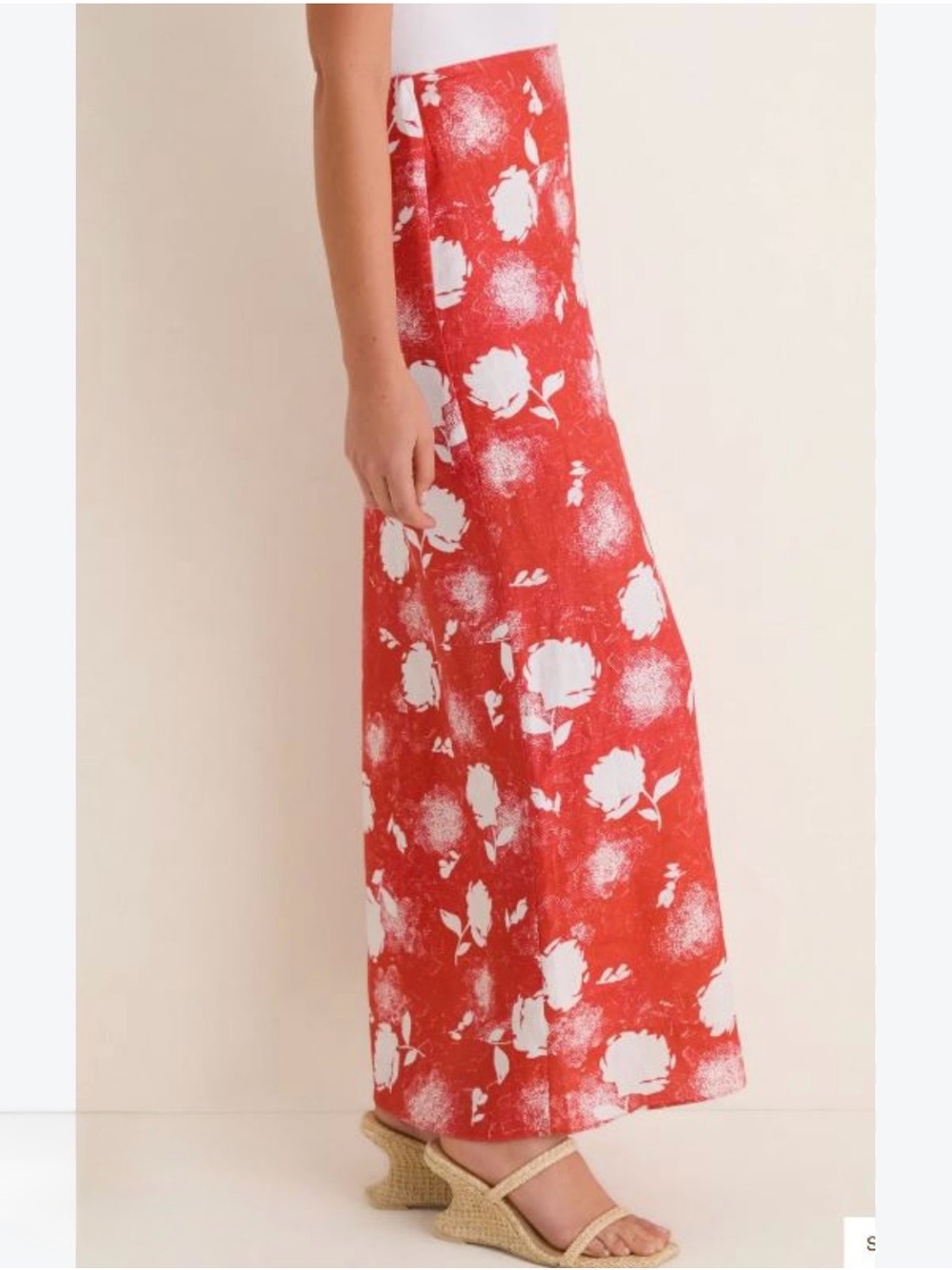 Faithfull the Brand Women’s 2 Martina Red Sunrose Ross Floral Linen Maxi Skirt